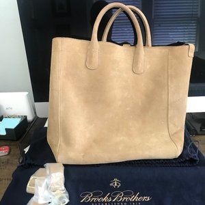 BROOKS BROTHERS SUEDE WEEKEND BAG